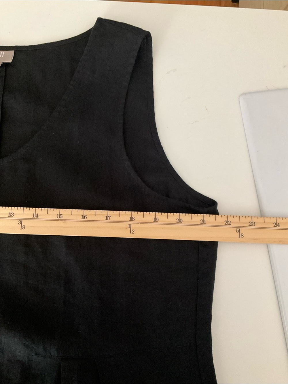 J. Jill Large Black Sleeveless Midi Shift Dress 100% Linen - Picture 6 of 10